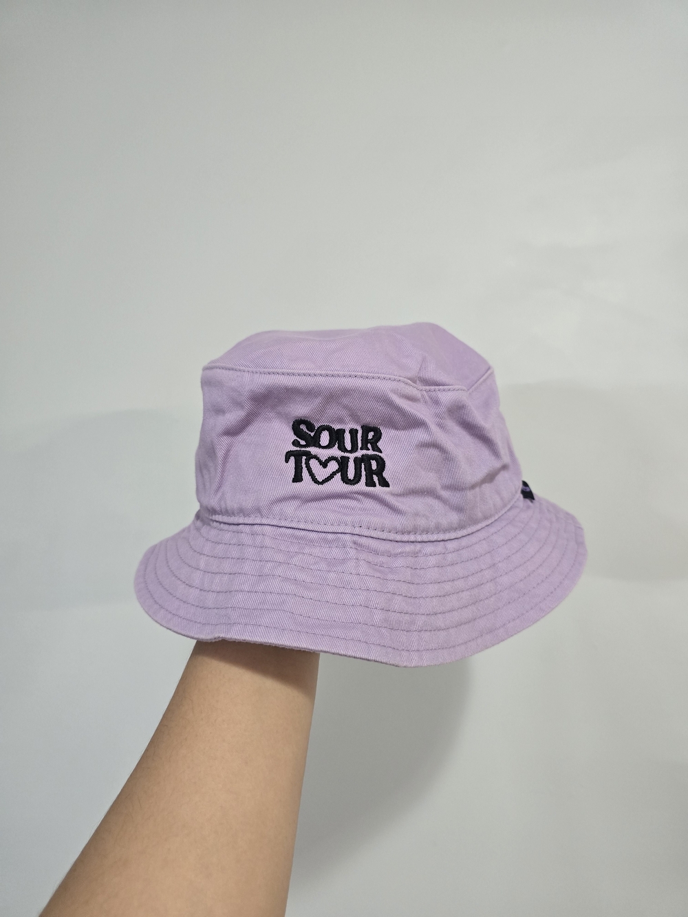 Olivia Rodrigo Sour Tour Lilac Bucket Hat with Black Embroidery